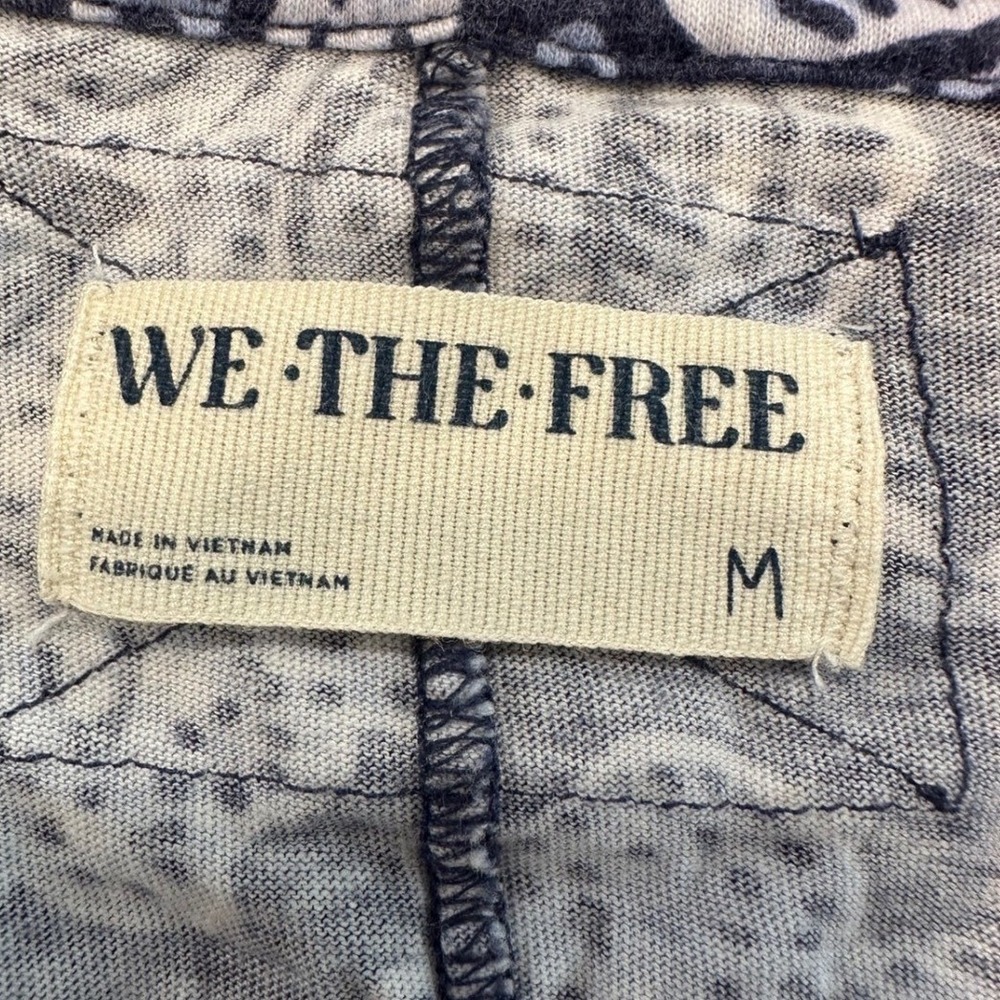 We The Free Floral Print Cotton T Shirt Blue White Women's Size M - Picture 6 of 10